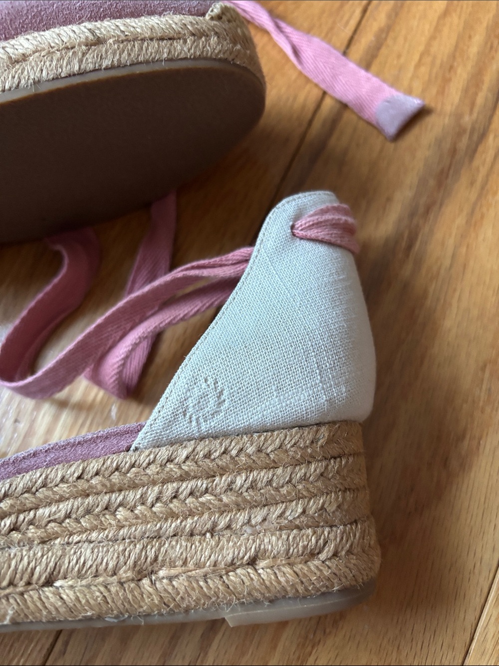 New! Jack Rogers Palmer pink suede wedge espadrilles sz 9.5 - Picture 7 of 10